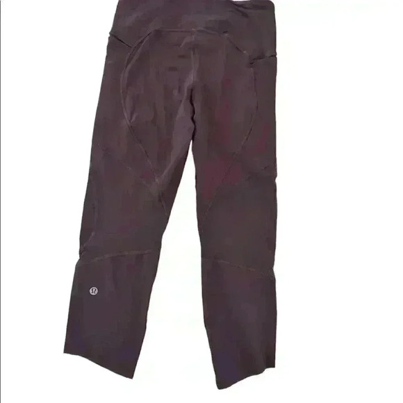 Lululemon Lead The Pack High-Rise Cropped Legging Burgundy  Sz 8 - Picture 1 of 7